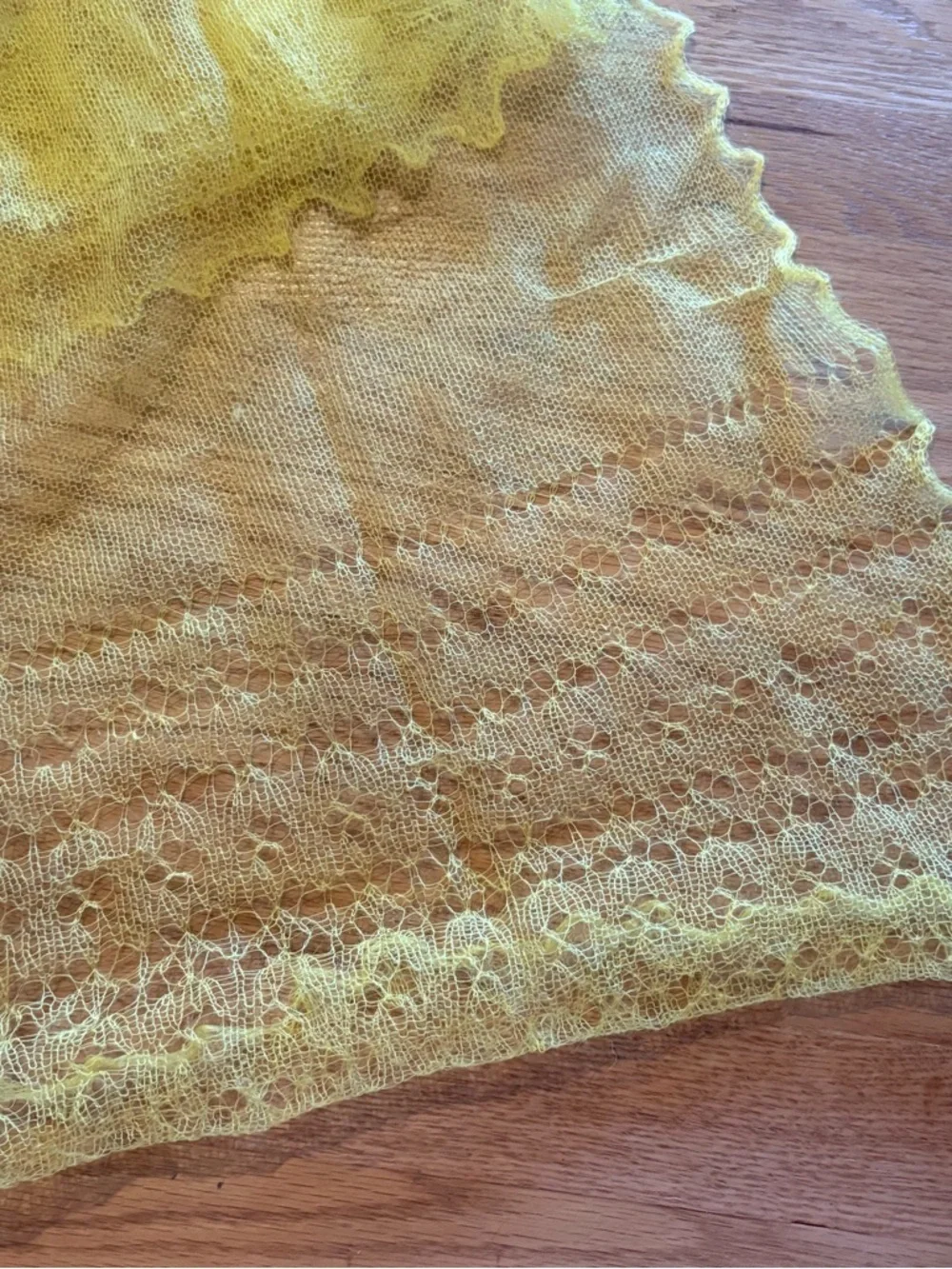 Vintage John Wanamaker 100% New Mohair Scarf Yellow Redleaf